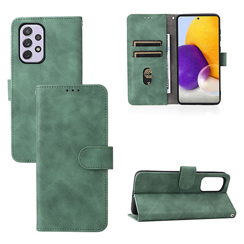 Leather Case Stands Flip Cover Holder L03Z for Samsung Galaxy A73 5G Green