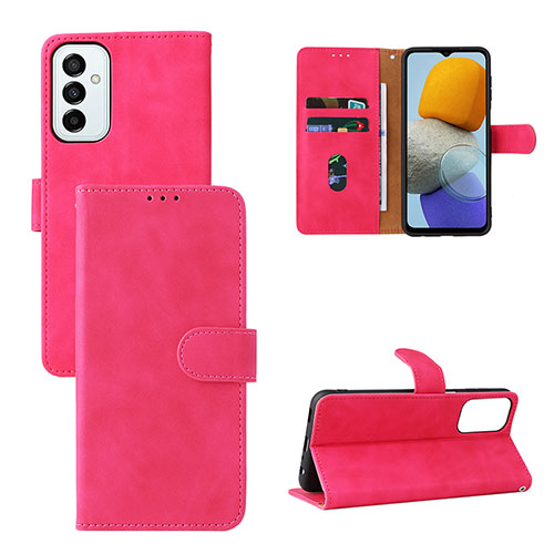 Leather Case Stands Flip Cover Holder L03Z for Samsung Galaxy M23 5G Hot Pink