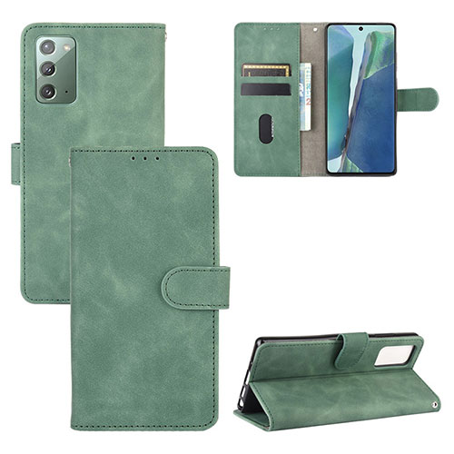 Leather Case Stands Flip Cover Holder L03Z for Samsung Galaxy Note 20 5G Green