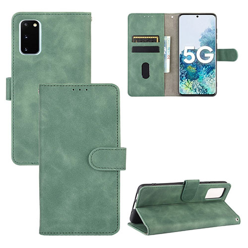 Leather Case Stands Flip Cover Holder L03Z for Samsung Galaxy S20 Lite 5G Green
