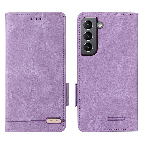 Leather Case Stands Flip Cover Holder L03Z for Samsung Galaxy S21 FE 5G Purple