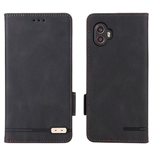 Leather Case Stands Flip Cover Holder L03Z for Samsung Galaxy XCover 6 Pro 5G Black
