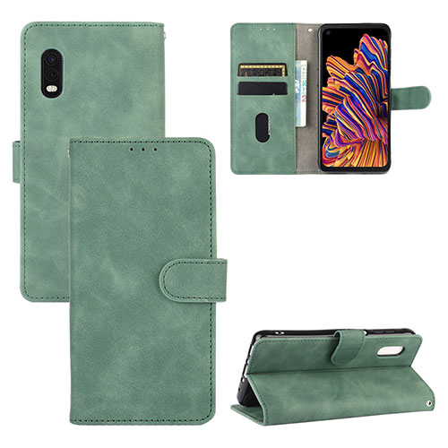 Leather Case Stands Flip Cover Holder L03Z for Samsung Galaxy XCover Pro Green