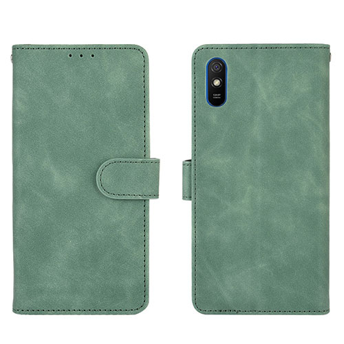 Leather Case Stands Flip Cover Holder L03Z for Xiaomi Redmi 9AT Green