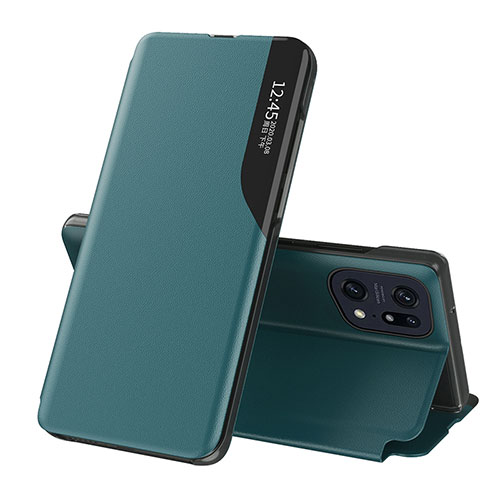 Leather Case Stands Flip Cover Holder L04 for Oppo Find X5 Pro 5G Green