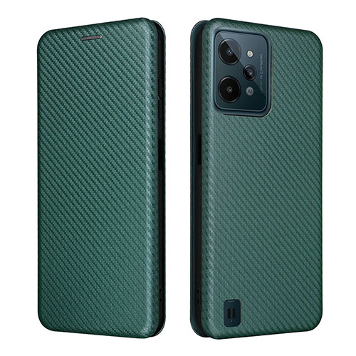 Leather Case Stands Flip Cover Holder L04Z for Realme C31 Green