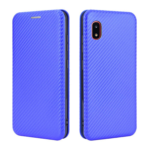Leather Case Stands Flip Cover Holder L04Z for Samsung Galaxy A20 SC-02M SCV46 Blue