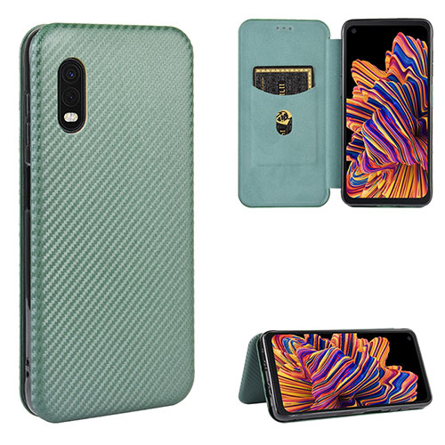 Leather Case Stands Flip Cover Holder L04Z for Samsung Galaxy XCover Pro Green