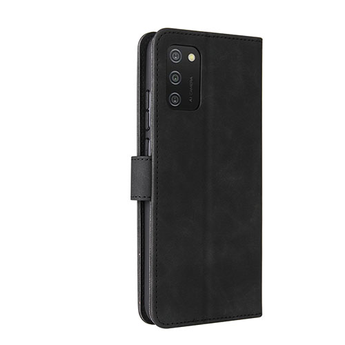 Leather Case Stands Flip Cover Holder L05Z for Samsung Galaxy A02s Black