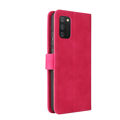 Leather Case Stands Flip Cover Holder L05Z for Samsung Galaxy A02s Hot Pink