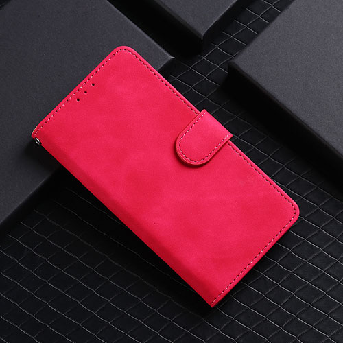 Leather Case Stands Flip Cover Holder L05Z for Samsung Galaxy A50 Hot Pink