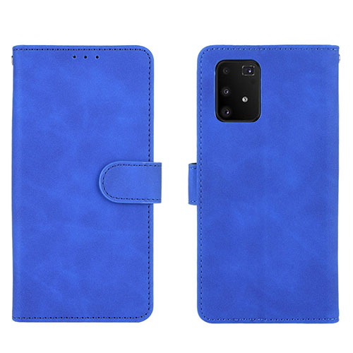 Leather Case Stands Flip Cover Holder L05Z for Samsung Galaxy A91 Blue