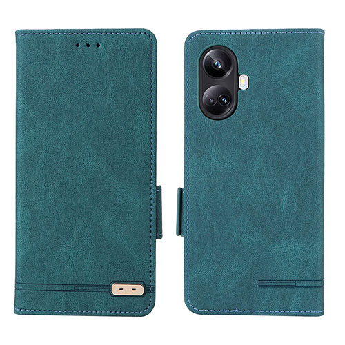 Leather Case Stands Flip Cover Holder L06Z for Realme 10 Pro+ Plus 5G Green