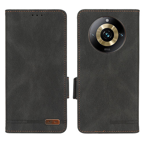 Leather Case Stands Flip Cover Holder L06Z for Realme 11 Pro+ Plus 5G Black