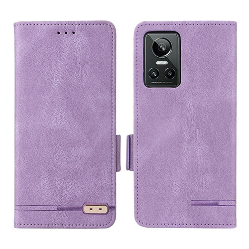 Leather Case Stands Flip Cover Holder L06Z for Realme GT Neo3 5G Purple