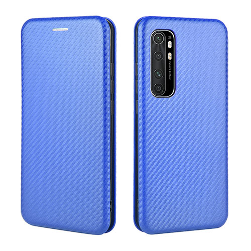 Leather Case Stands Flip Cover Holder L06Z for Xiaomi Mi Note 10 Lite Blue