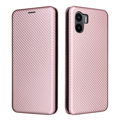 Leather Case Stands Flip Cover Holder L06Z for Xiaomi Redmi A2 Plus Rose Gold