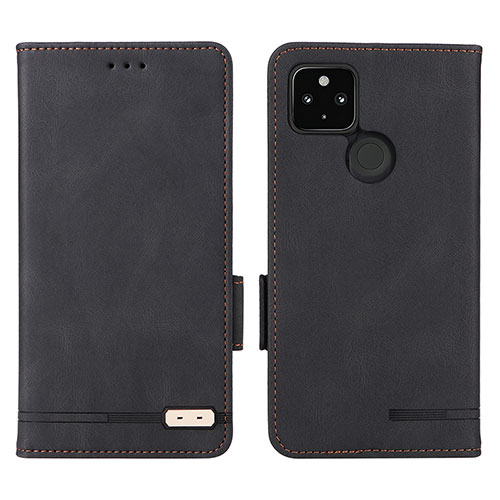 Leather Case Stands Flip Cover Holder L07Z for Google Pixel 4a 5G Black