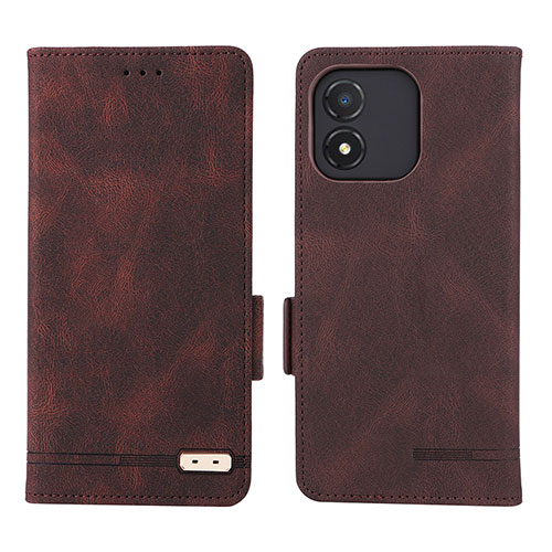 Leather Case Stands Flip Cover Holder L07Z for Huawei Honor X5 Brown