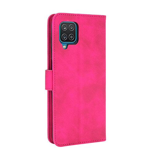 Leather Case Stands Flip Cover Holder L07Z for Samsung Galaxy M12 Hot Pink