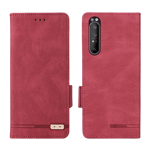 Leather Case Stands Flip Cover Holder L07Z for Sony Xperia 1 II Red