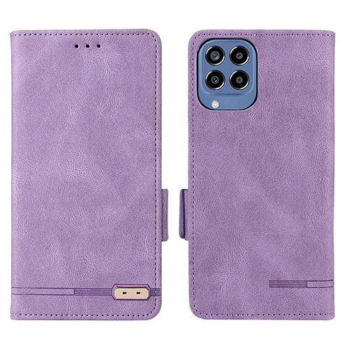 Leather Case Stands Flip Cover Holder L08Z for Samsung Galaxy M33 5G Purple