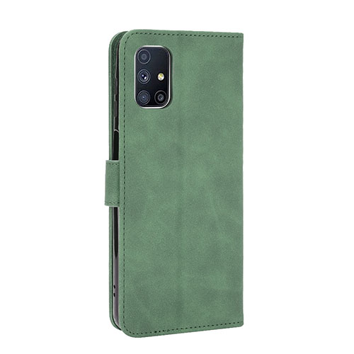 Leather Case Stands Flip Cover Holder L08Z for Samsung Galaxy M51 Green