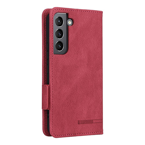 Leather Case Stands Flip Cover Holder L09Z for Samsung Galaxy S21 FE 5G Red