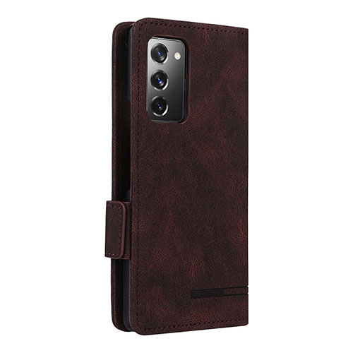 Leather Case Stands Flip Cover Holder L10Z for Samsung Galaxy Z Fold2 5G Brown