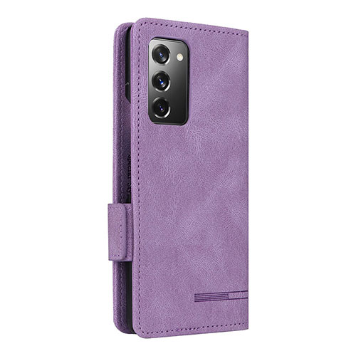 Leather Case Stands Flip Cover Holder L10Z for Samsung Galaxy Z Fold2 5G Purple