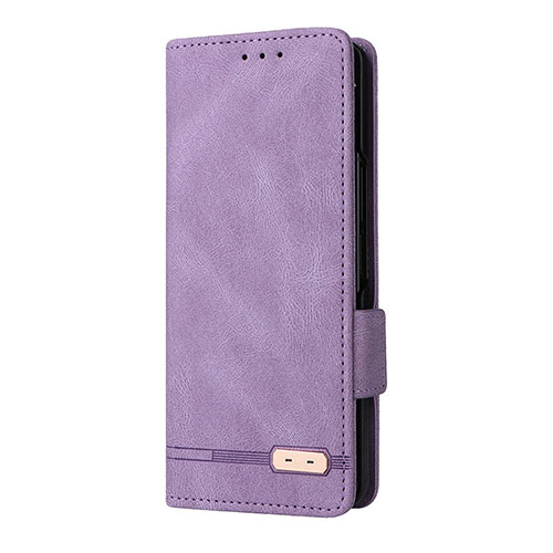 Leather Case Stands Flip Cover Holder L10Z for Samsung Galaxy Z Fold3 5G Purple