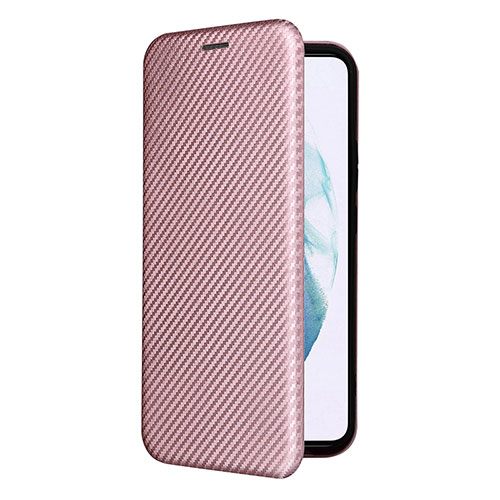 Leather Case Stands Flip Cover Holder L12Z for Samsung Galaxy S21 Plus 5G Rose Gold