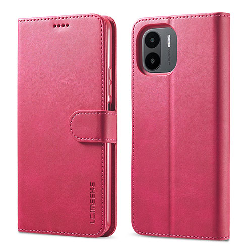 Leather Case Stands Flip Cover Holder LC1 for Xiaomi Redmi A2 Hot Pink