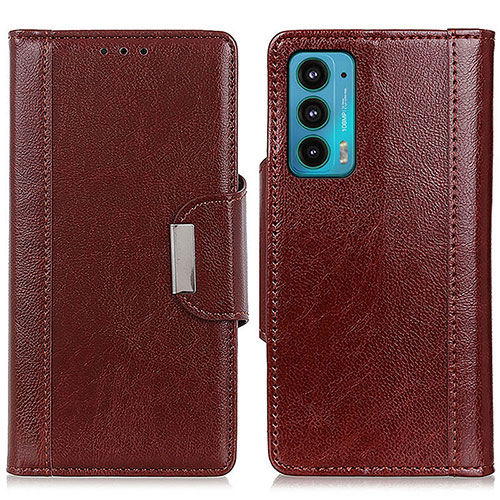 Leather Case Stands Flip Cover Holder M01L for Motorola Moto Edge Lite 5G Brown