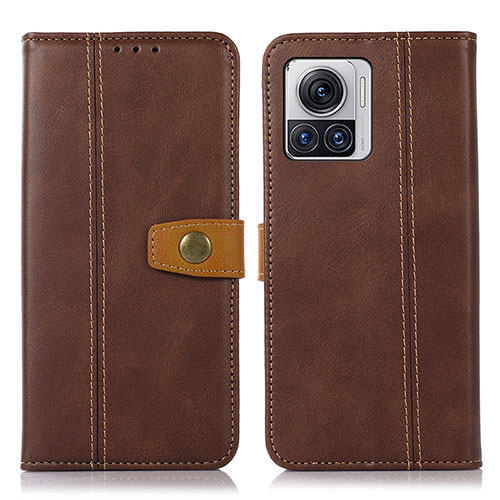 Leather Case Stands Flip Cover Holder M01L for Motorola Moto Edge X30 Pro 5G Brown