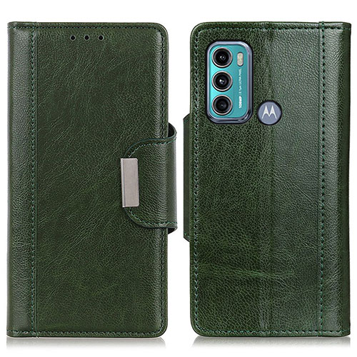 Leather Case Stands Flip Cover Holder M01L for Motorola Moto G60 Green