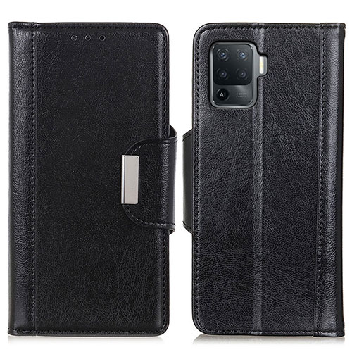 Leather Case Stands Flip Cover Holder M01L for Oppo A94 4G Black