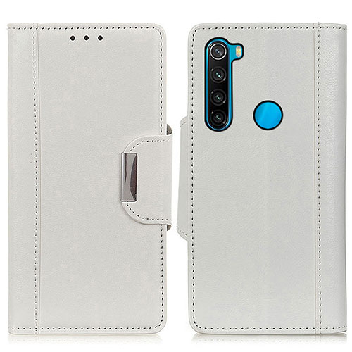 Leather Case Stands Flip Cover Holder M01L for Xiaomi Redmi Note 8 (2021) White