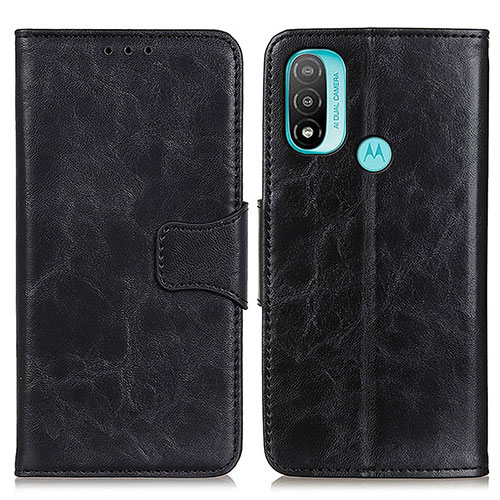 Leather Case Stands Flip Cover Holder M02L for Motorola Moto E20 Black