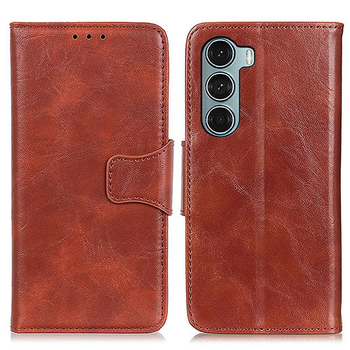 Leather Case Stands Flip Cover Holder M02L for Motorola Moto Edge S30 5G Brown