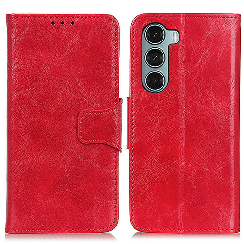 Leather Case Stands Flip Cover Holder M02L for Motorola Moto G200 5G Red
