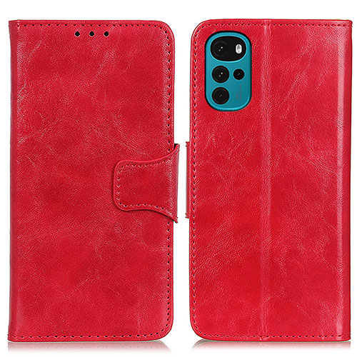 Leather Case Stands Flip Cover Holder M02L for Motorola Moto G22 Red