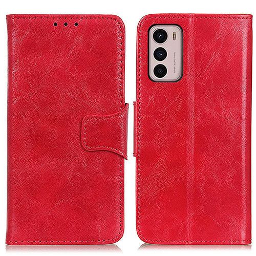 Leather Case Stands Flip Cover Holder M02L for Motorola Moto G42 Red