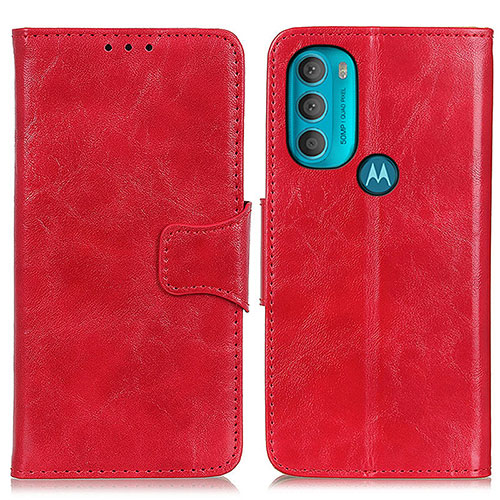 Leather Case Stands Flip Cover Holder M02L for Motorola Moto G71 5G Red
