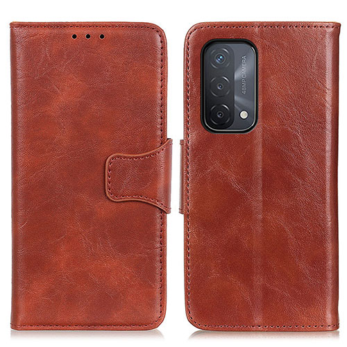 Leather Case Stands Flip Cover Holder M02L for OnePlus Nord N200 5G Brown