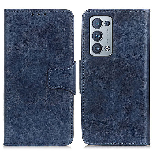Leather Case Stands Flip Cover Holder M02L for Oppo Reno6 Pro+ Plus 5G Blue