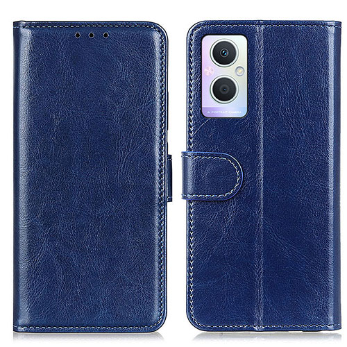 Leather Case Stands Flip Cover Holder M02L for Oppo Reno7 Lite 5G Blue