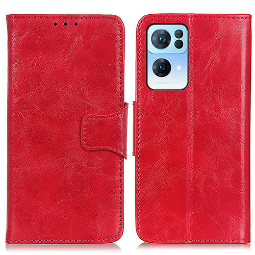 Leather Case Stands Flip Cover Holder M02L for Oppo Reno7 Pro 5G Red
