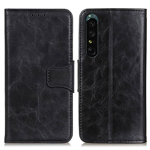 Leather Case Stands Flip Cover Holder M02L for Sony Xperia 1 IV Black