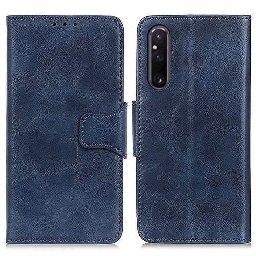 Leather Case Stands Flip Cover Holder M02L for Sony Xperia 1 V Blue